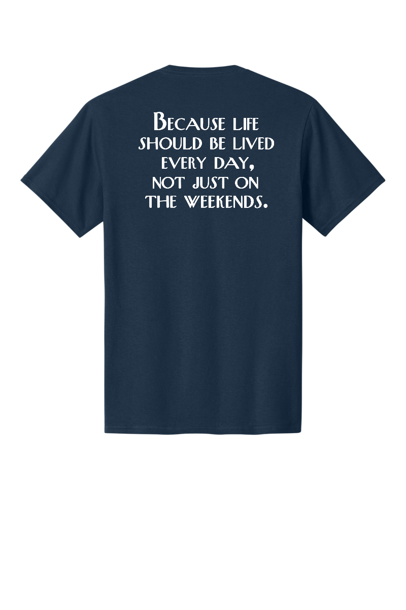 Bass Akwards Navy Cotton T-Shirt