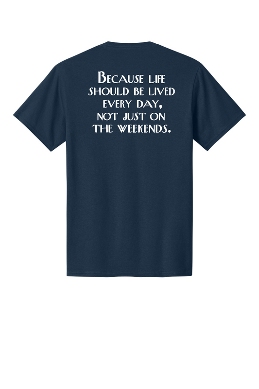 Bass Akwards Navy Cotton T-Shirt